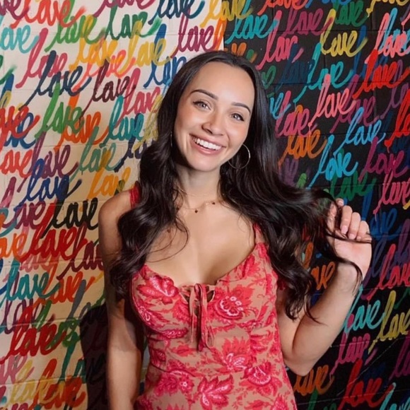 NWT White Fox brown and pink floral mini dress size XS - Picture 3 of 7